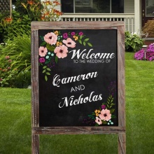 Rustic Wooden Sidewalk Double Sided A-Frame Chalkboard Sign