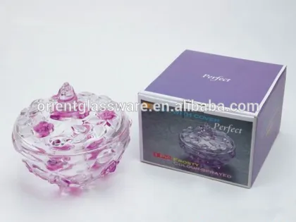 crystal glass sugar bowl,glass sugar jar