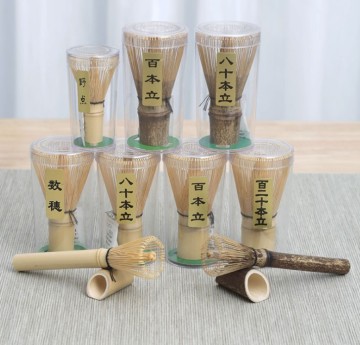 Whisk matcha di bambù premium inciso personalizzato set con logo OEM 2024