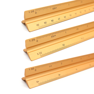 Precision Engineering Yellow Acrylic Triangle Scale Ruler 30cm