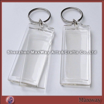 Rectagular clear acrylic/lucite key chain/key ring