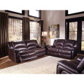 Sala de estar personalizada de luxo Nordic 2 lugares de couro marrom reclinável conjunto moderno sofá recliner loveseat