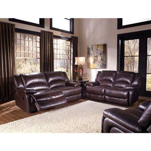 Mewah Kustom Ruang Tamu Nordic 2 Seater Coklat Kulit Berbaring Sofa Set Modern Loveveat Recliner Sofa