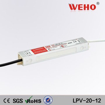 WEHO 20W waterproof power supply 12v led transformer