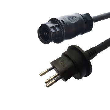 Swiss Waterproof Plug IP55 AC Power Cord with Betteri BC01 IP68 for Balcony Photovoltaic Systems