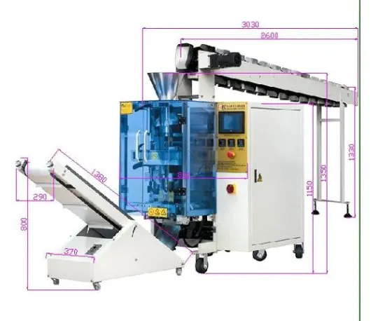 SK-200B foshan china made Form-Fill-Seal packing packaging machine for potato chips, crispy rise, fruit jelly,tea,dumpling.