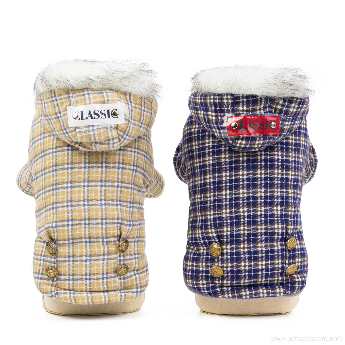 New Comfortable Plaid Coat Winter Dog Clothes