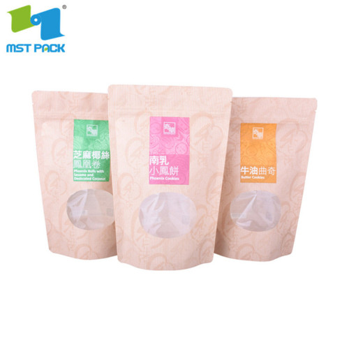 wholesale glossy stand up barrier pouches with window