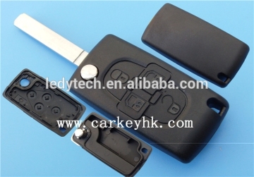 HOT Sale Citroen 307 4 button flip key shell without groove blade and no logo cars Peugeot 307 Central Locking System