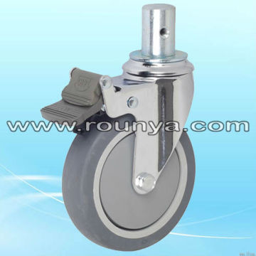 Economic TPR wheel nylon pedal double brake hospital bed casters