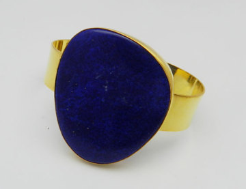 925 Sterling Gold Plated Natural Lapis Lazuli Brass bracelet