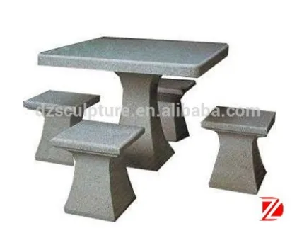 outdoor black stone garden table