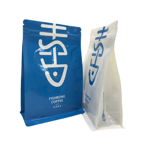 compostable Square Bottom Plastic Bag For Coffee Packaging With Valve