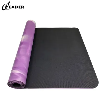 Eco-Friendly Non-Slip Black and Purple Yoga Mat