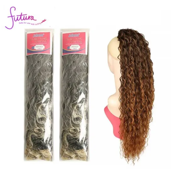 Kinky Curly Straight Brazilian Clip Curly Half Up Half Down Wrap Around Hair Ponytail For Black Women