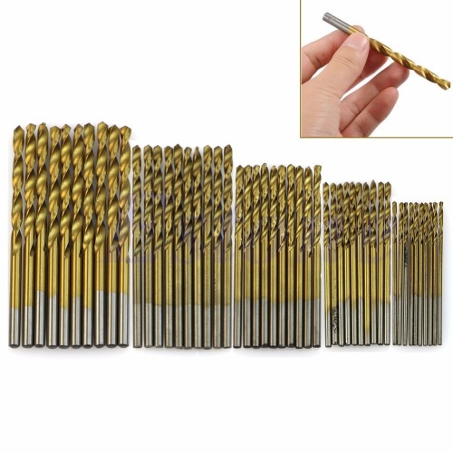 50Pcs/Set Titanium Coated HSS High Speed Steel Drill Bit Set Tool 1/1.5/2/2.5/3mm