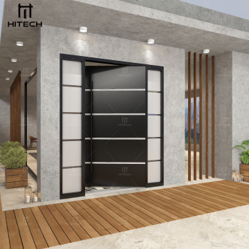 Modern White Steel Pivot Bulletproof Front Door with Glass for House Security