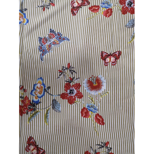Tissu d&#39;impression 45S de navette de la popeline de rayonne de broderie de rayure