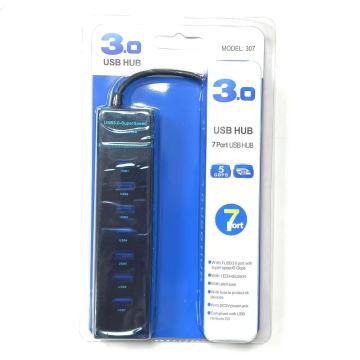Adattatore di espansione splitter per hub ad alta velocità: Hub 3.0 USB a 7 porte con indicazione LED per connettività senza soluzione di continuità