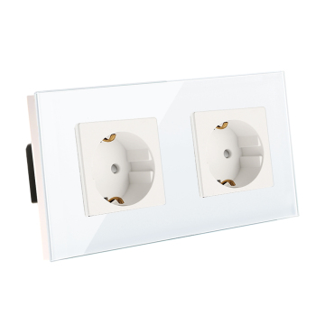 CNBINGO EU 2.1A USB Panel Mount Power Socket - French Standard Wall Socket with Dual USB Ports