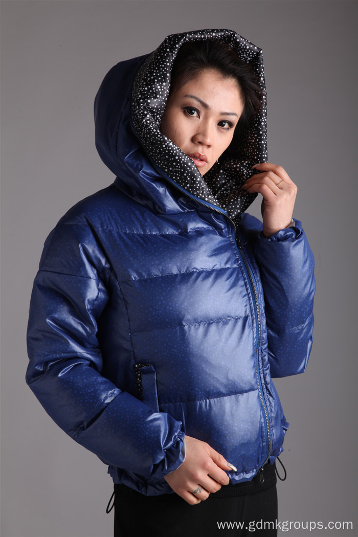 Women'S Simple Collar Zipper Down Jacket