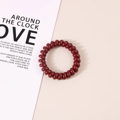 Elastic Hair Bands Spiral Coil Telephone Wire Hair Ties Rubber Bands