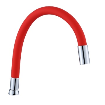 China Faucet Manufacturers: Red Kitchen Faucet with Pull-Out Flexible Hose and Shower Aerator