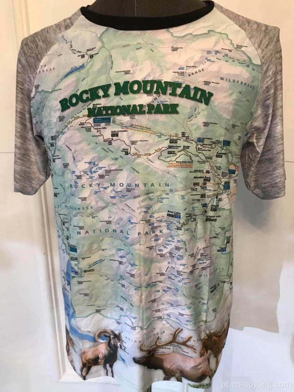 Camisetas masculinas impressas do Parque Nacional das Montanhas Rochosas