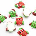 Fancy Owl Shaped Cabochon Red Green Major Flatback Animal Bead Handmade Craft Decor Bead Charms Toy DIY Ornaments