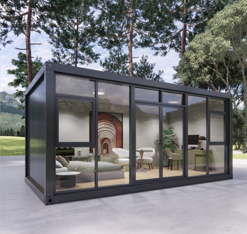 Modular prefabricado Casas de vidrio modernas Casa de contenedores