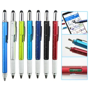 Low MOQ Metal Square Multitool Pen with Ruler and Screwdriver
