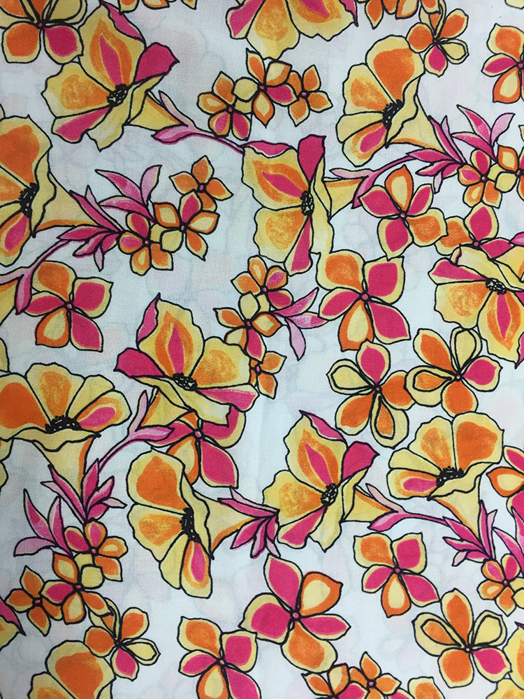 Diseño floral Rayon Challis 32S Imprimiendo Tela