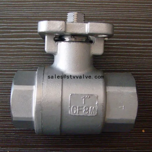 2PC THREADED BALL VALVE WITH PAD (WCB,304,316)