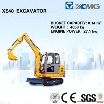 XCMG excavator XE40(Bucket Capacity: 0.14m3, Operating Weight: 4050kg) of excavator machinery