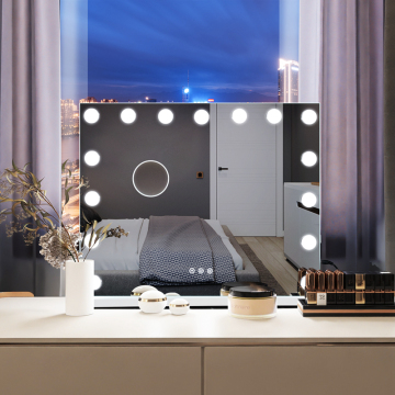 Large Hollywood Lighted Makeup Mirror with 15 Dimmable LEDs