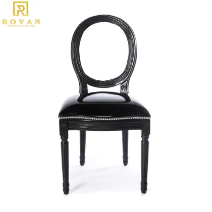 Luxury French Restaurant Leather Upholstered Louis Dining Chair