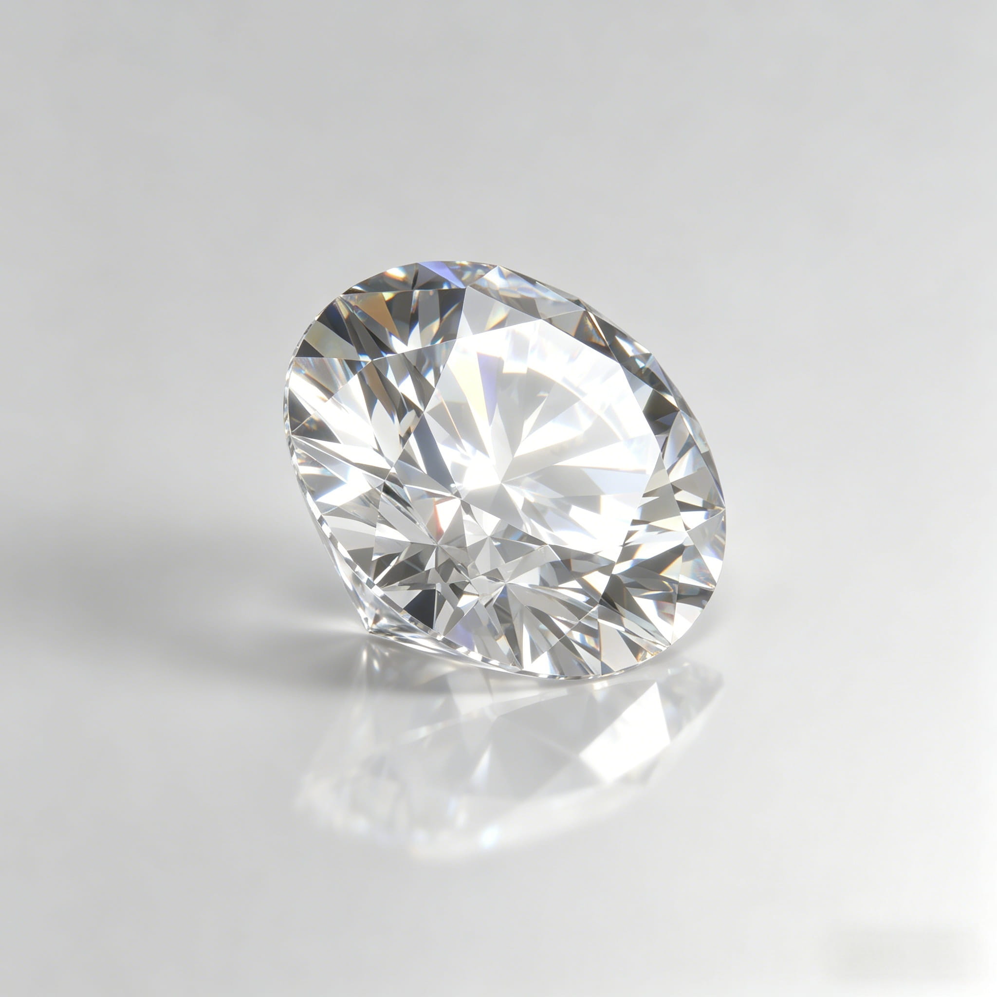 Round memorial diamond na gawa sa abo o hair close-up view