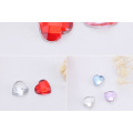 Assorted solid transparent color flat acrylic heart stones