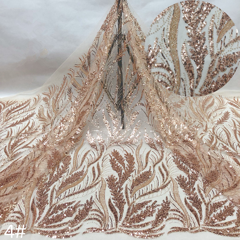 2022 Bordado de renda de pedra de miçanga Fabrica de tecidos para o cristal de noiva lantejas de tecido de bordado de miçangas pesadas