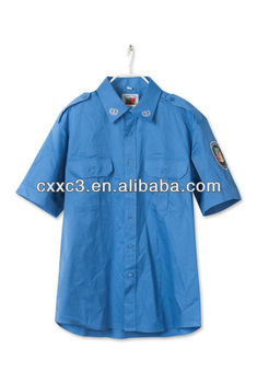 Short Sleeve Blue Military Shirt