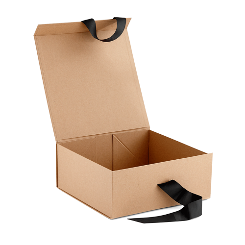 Wholesale natural magnetic brown kraft gift boxes