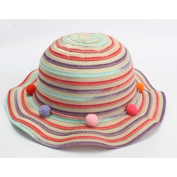 Rainbow hat with wavy brim for kids