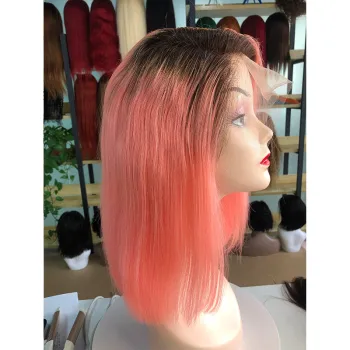 Wholesale factory blunt cut bob wig cheap price human hair short bob wig Virgin Brazilian  Human Hair lace front Wig