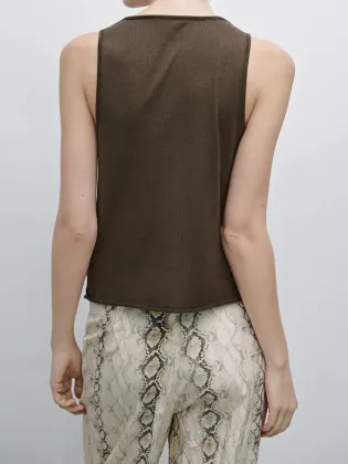 Women's elegant,versatile and high-end commuting style sleeveless T-shirt vest