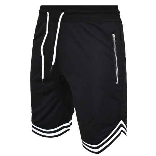 Shorts de ginástica para treinamento atlético masculino com bolso com zíper