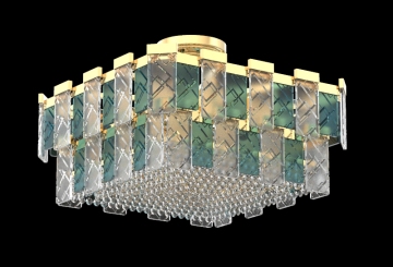 Modern Living room Rectangle Delicate Crystal Ceiling Light factory supply