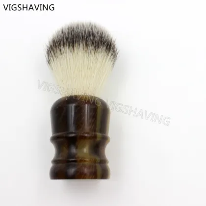 faux horn handle synthetic bristle shaving brush