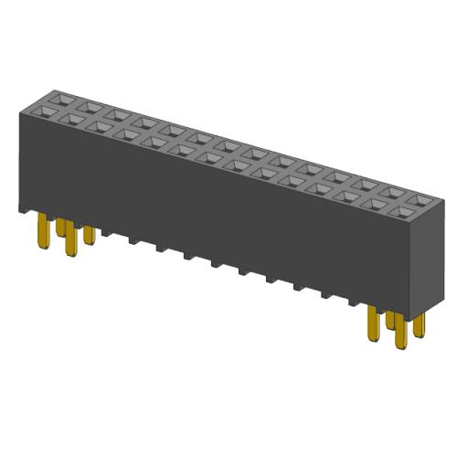 2.54mm Kvinna Socket Dubbla Rör Rakanslutning