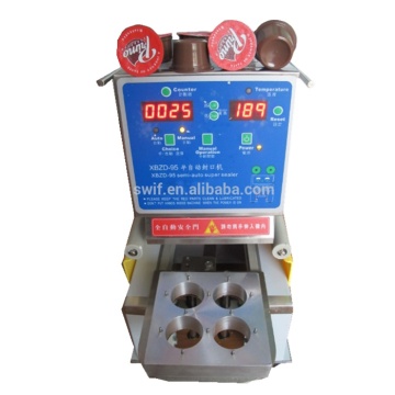 Kleine semi-automatische koffiecapsule vul- en sluitmachine