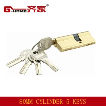 rim cylinder lock 80mm brass cylinder with 5 keys